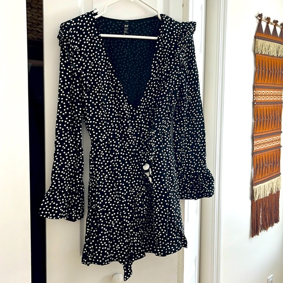 Zara TRF Black and White Polka Dot Romper - Picture 1 of 6